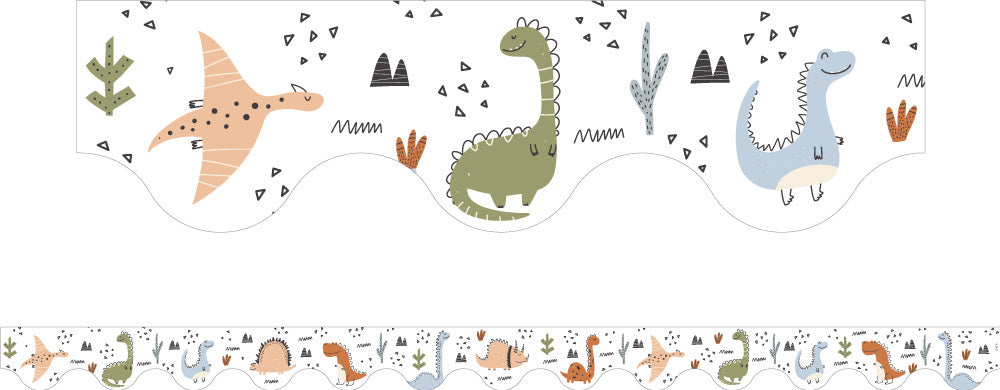 Dinosaurs - Scalloped Border (Pack of 12)