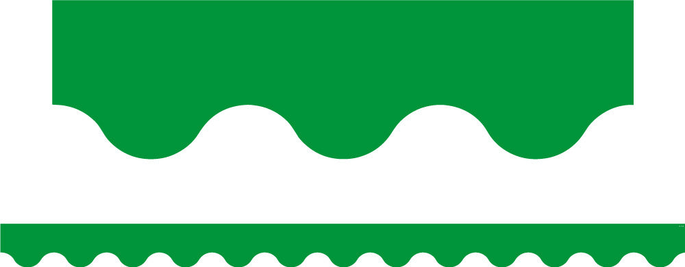 Primary Colours (Green) - Scalloped Border (Pack of 12)