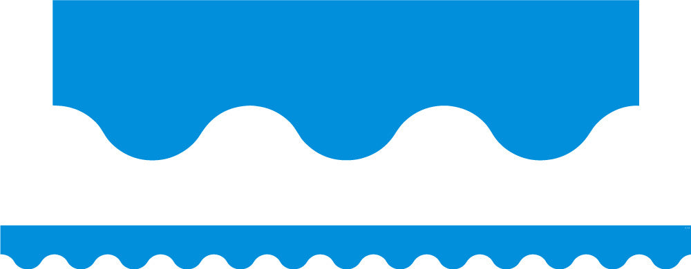 Primary Colours (Blue) - Scalloped Border (Pack of 12)
