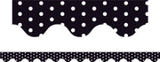 Black Polka Dots - Scalloped Borders (Pack of 12)
