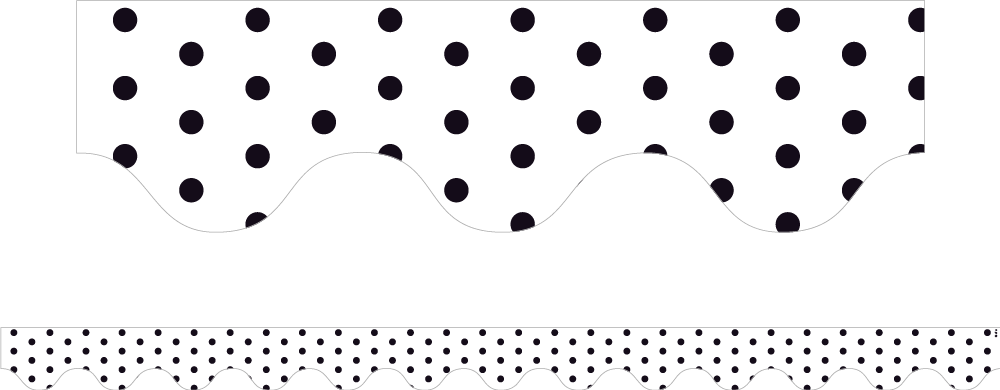 White Polka Dots - Scalloped Borders (Pack of 12)