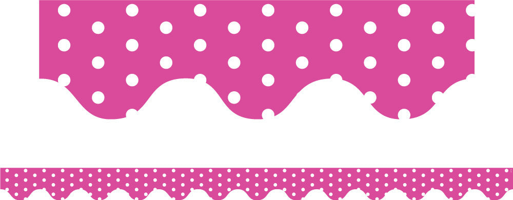 Pink Polka Dots - Scalloped Borders (Pack of 12)