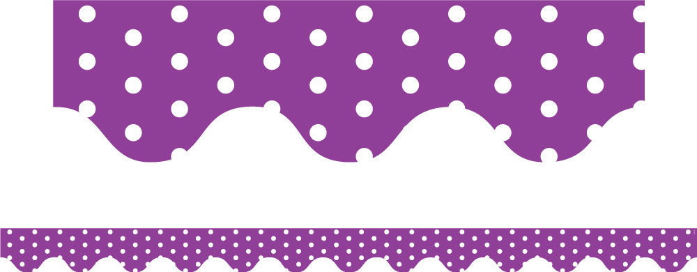 Purple Polka Dots - Scalloped Borders (Pack of 12)