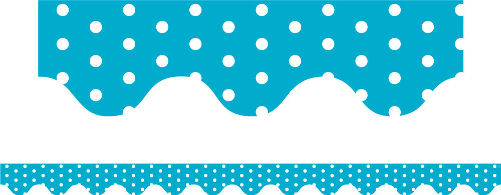 Blue Polka Dots - Scalloped Borders (Pack of 12)