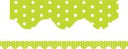 Green Polka Dots - Scalloped Borders (Pack of 12)