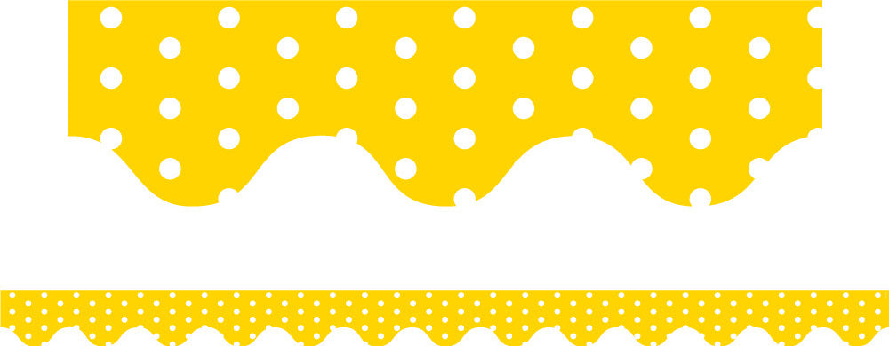 Yellow Polka Dots - Scalloped Borders (Pack of 12)
