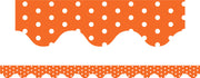 Orange Polka Dots - Scalloped Borders (Pack of 12)