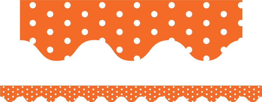 Orange Polka Dots - Scalloped Borders (Pack of 12)