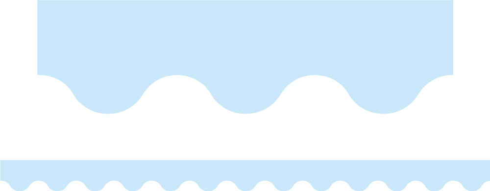 Pastel Blue - Scalloped Border (Pack of 12)