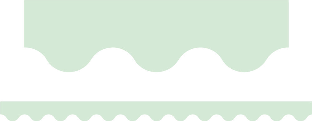 Pastel Green - Scalloped Border (Pack of 12)
