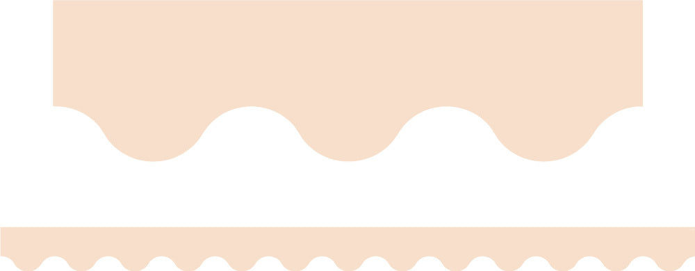 Pastel Beige - Scalloped Border (Pack of 12)