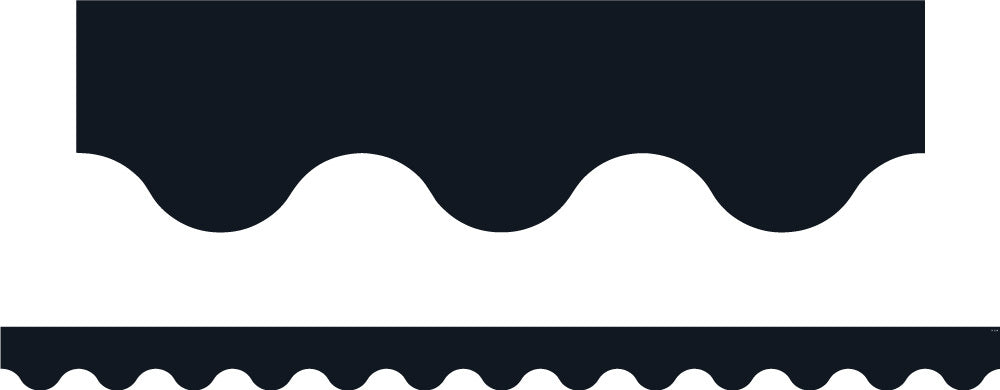 Primary Colours (Black) - Scalloped Border (Pack of 12)