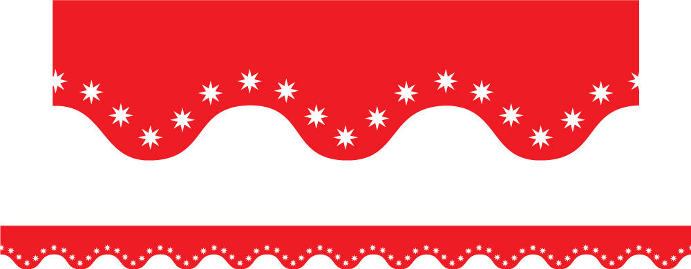 Red Scalloped Restickable Border