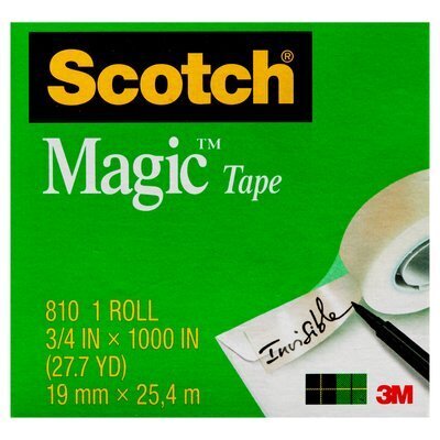 Scotch Magic Tape: 19mm x 25.4m (Pack of 4)