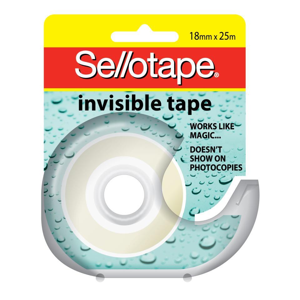 Sellotape Invisible Tape with Dispenser: 18mm x 25m