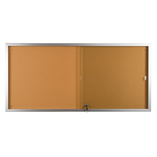 Visionchart BeNoticed Notice Case Sliding Door Lockable 1500 x 900mm Cork Pinboard (Special Order)