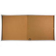 Visionchart BeNoticed Notice Case Sliding Door Lockable 2400 x 1200mm Cork Pinboard (Special Order)
