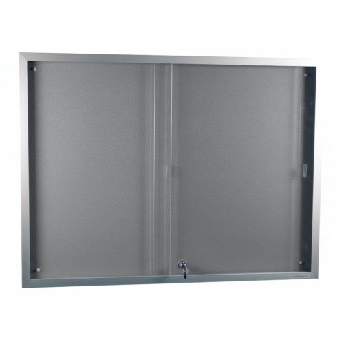Visionchart BeNoticed Notice Case Sliding Door Lockable 1200 x 900mm Felt Pinboard (Special Order)