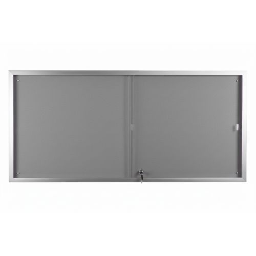 Visionchart BeNoticed Notice Case Sliding Door Lockable 1500 x 900mm Felt Pinboard (Special Order)
