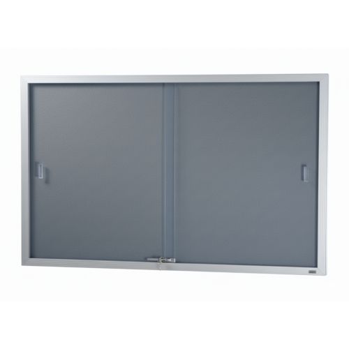 Visionchart BeNoticed Notice Case Sliding Door Lockable 1800 x 900mm Felt Pinboard (Special Order)