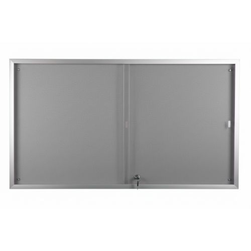 Visionchart BeNoticed Notice Case Sliding Door Lockable 1800 x 1200mm Felt Pinboard (Special Order)