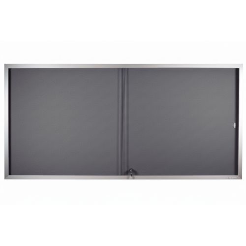 Visionchart BeNoticed Notice Case Sliding Door Lockable 2400 x 1200mm Felt Pinboard (Special Order)