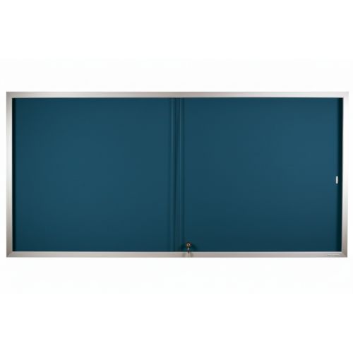 Visionchart BeNoticed Notice Case Sliding Door Lockable 2400 x 1200mm Krommenie Pinboard (Special Order)
