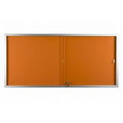 Visionchart BeNoticed Notice Case Sliding Door Lockable 1500 x 900mm Velour Pinboard (Special Order)