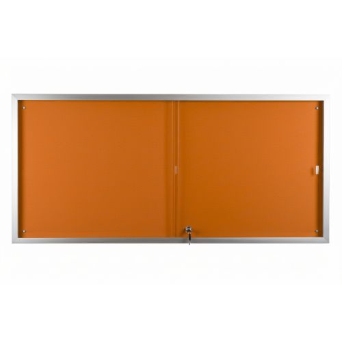 Visionchart BeNoticed Notice Case Sliding Door Lockable 1500 x 900mm Velour Pinboard (Special Order)