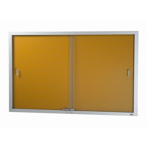 Visionchart BeNoticed Notice Case Sliding Door Lockable 1800 x 900mm Velour Pinboard (Special Order)