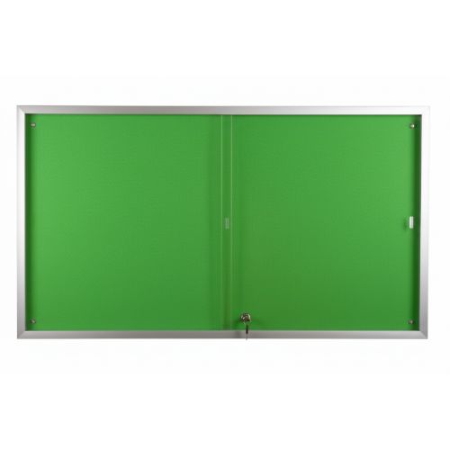 Visionchart BeNoticed Notice Case Sliding Door Lockable 1800 x 1200mm Velour Pinboard (Special Order)