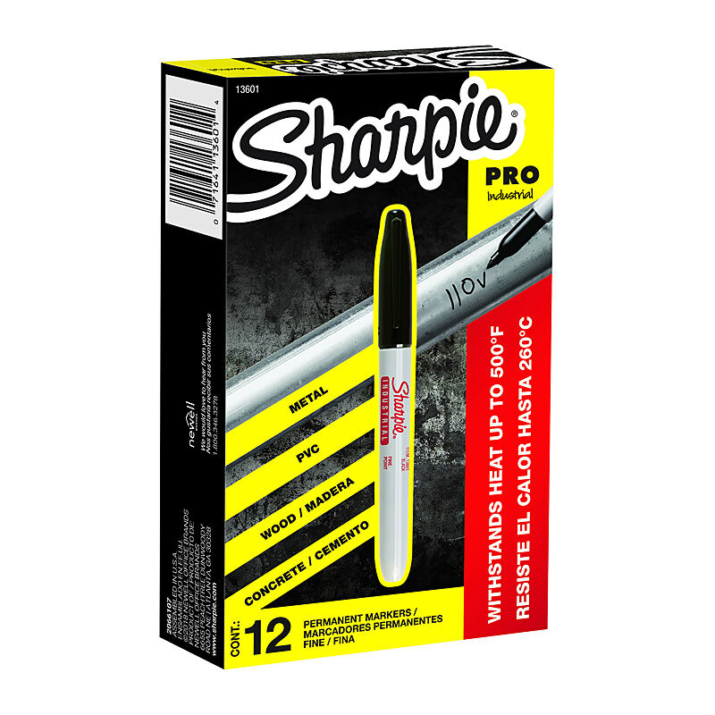 Sharpie FineIndustrial Marker - Black (Box of 12)