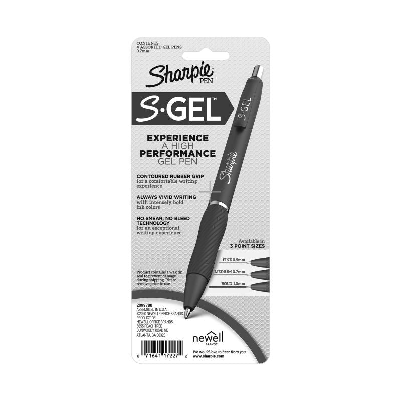 Sharpie Gel 0.7mm Assorted - Pack of 4 (Box of 6)