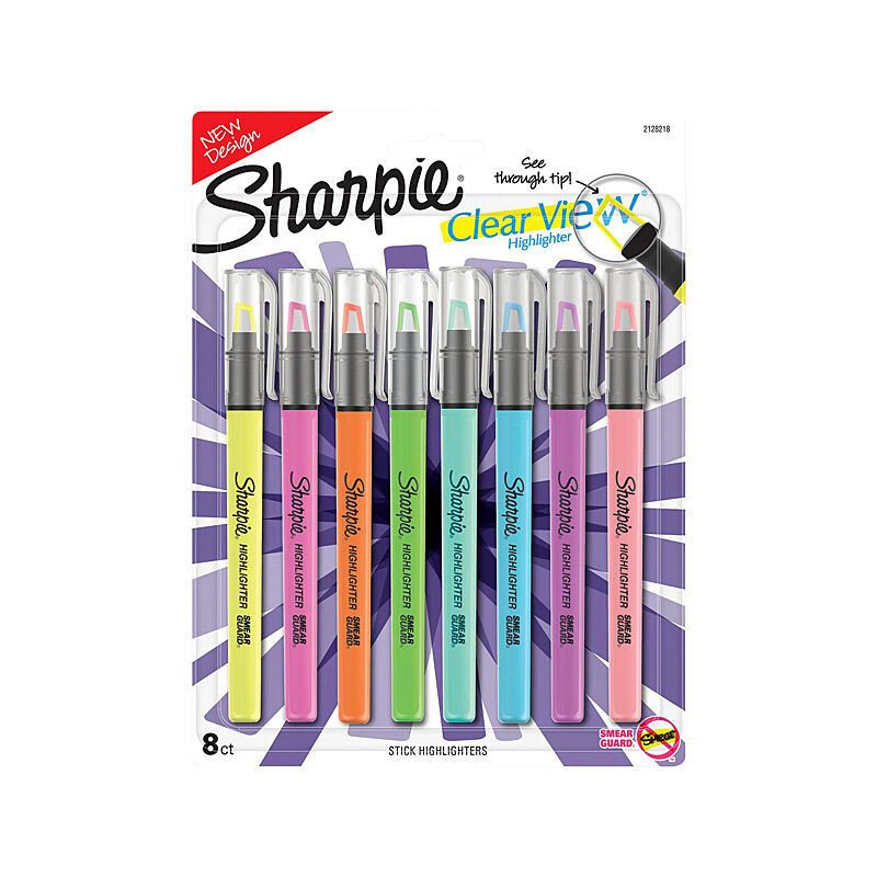Sharpie Clearview Highlighter Stk Assorted - Pack of 8 (Box of 6)
