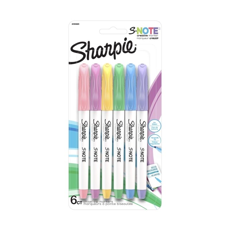 Sharpie S-Note Pastel - Pack of 6 (Box of 6)