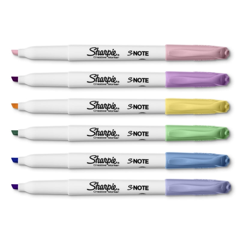 Sharpie S-Note Pastel - Pack of 6 (Box of 6)