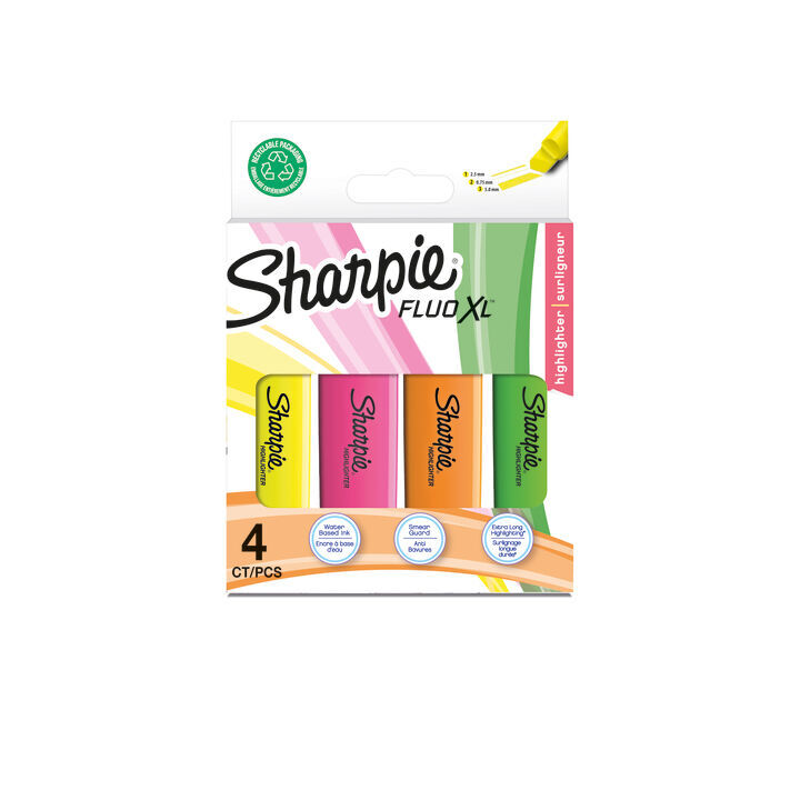 Sharpie Hiltr Fluo XL Assorted - Pack of 4 (Box of 12)