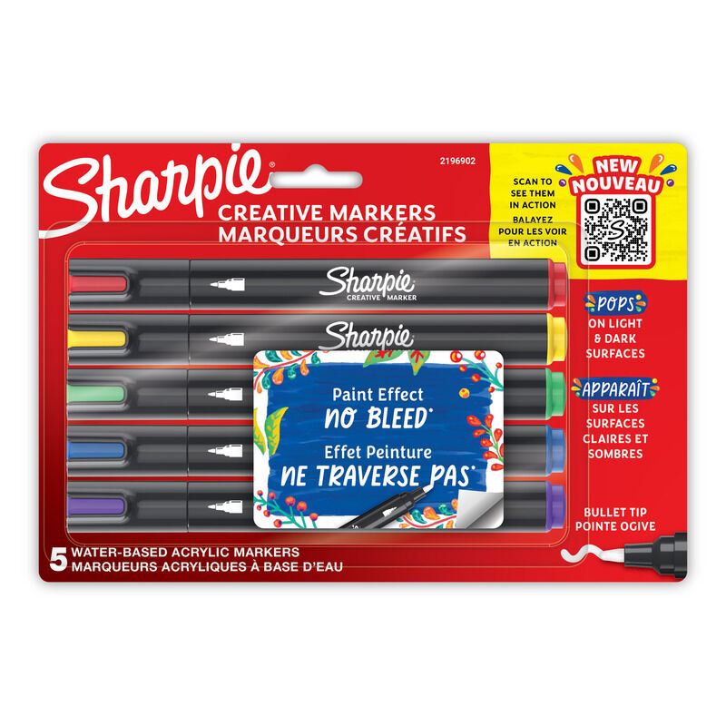 Sharpie Creative Marker Bullet Assorted - Pack of 5 (Box of 6)