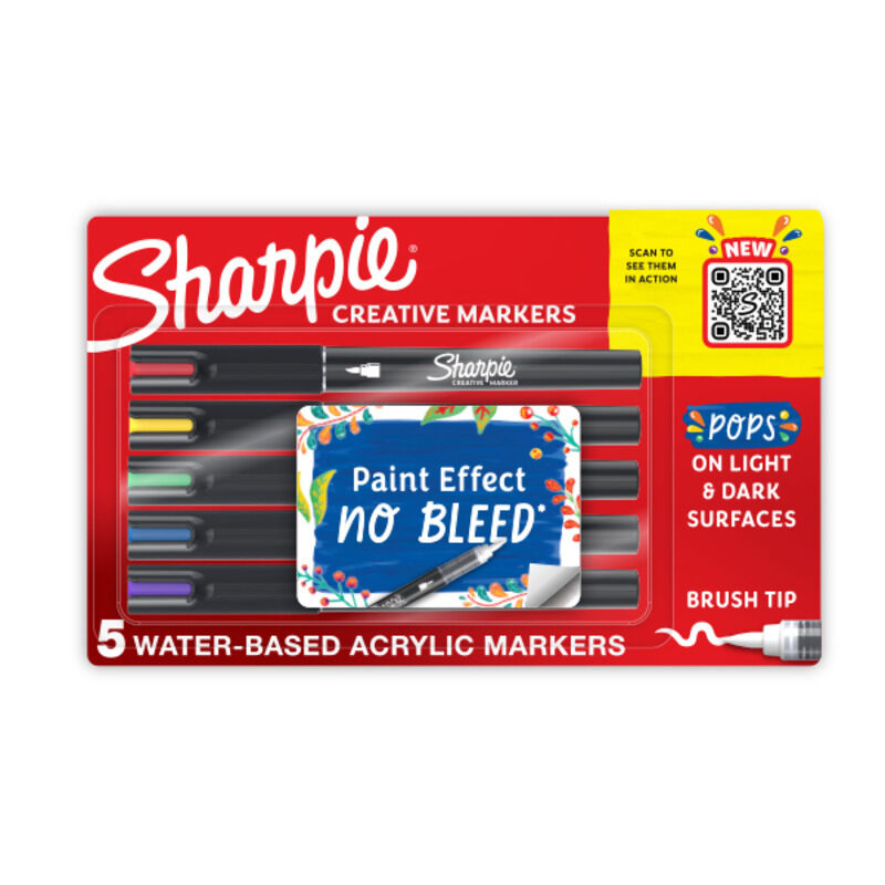 Sharpie Creat Mrk Brush Assorted - Pack of 5 (Box of 6)