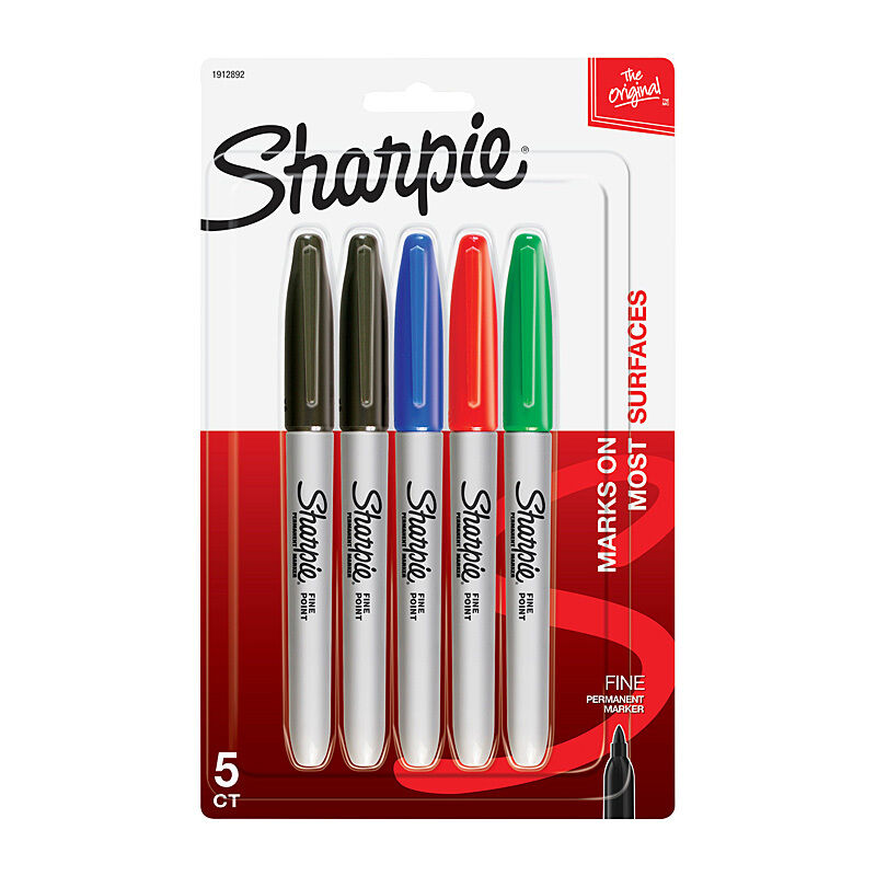 Sharpie Permanent Marker Assorted - Pack of 5 (Box of 6)