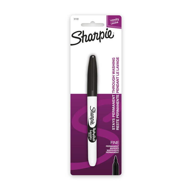 Sharpie Rub aDub Lndry Marker - Black (Box of 6)