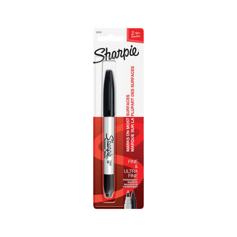 Sharpie Marker TwinTip - Black (Box of 6)