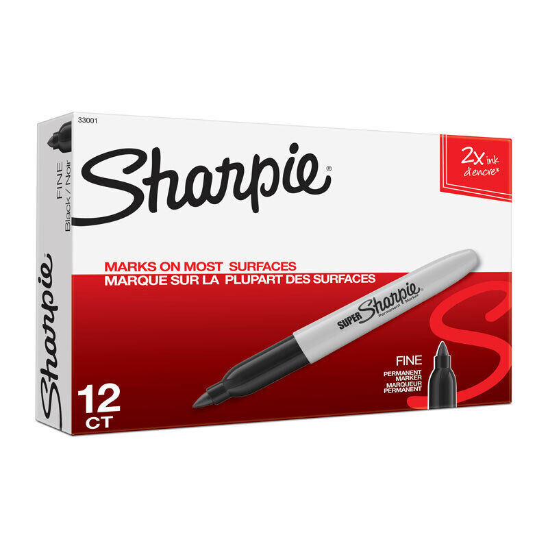 Sharpie Super FP Permanent Marker - Black (Box of 12)