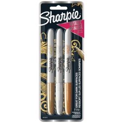 Sharpie Marker - Metallic Fine Point: Assorted Colours (Card of 3)