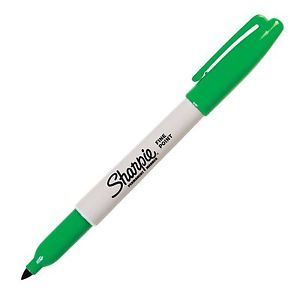 Sharpie Markers - Permanent (Fine Point): Green (Box of 12)