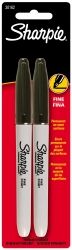 Sharpie Marker - Permanent Fine: Black (Pack of 2)