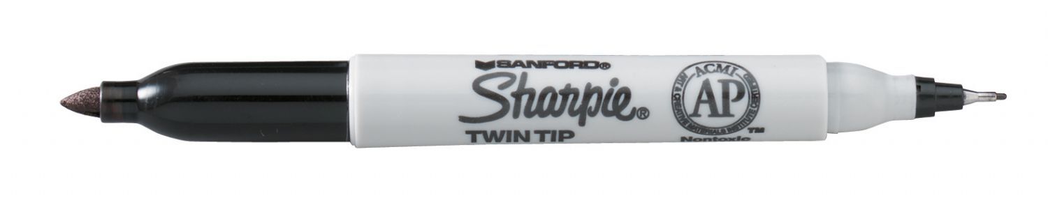 Sharpie Twin Tip Black Permanent Marker (Single)