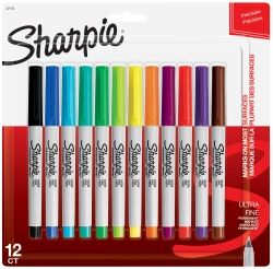 Sharpie Permanent Marker - Ultra Fine: Assorted Colours (Pack of 12)