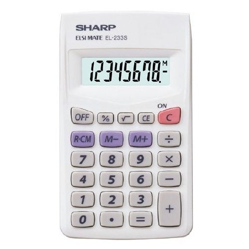 Sharp Calculator - El233SB 8 Digit (Battery Power)
