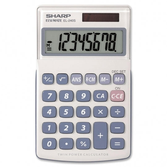 Sharp Calculator - El240SAB 8 Digit (Dual Power)